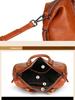 Johnature Vintage Genuine Leather Handbag High Capacity Casual Tote Solid Color Versatile Women's Shoulder Bag