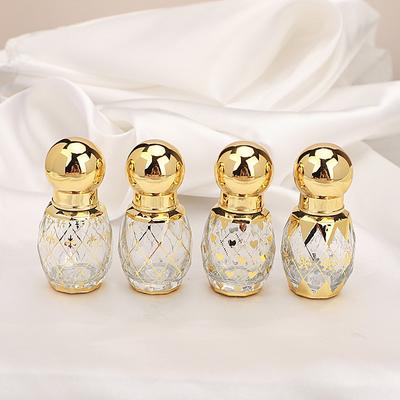 12ml Luxury Golden Essential Oil Roller Bottle Refillable Perfume Bottle Glass Roll-On Essential Oil Bottle Cosmetics Container