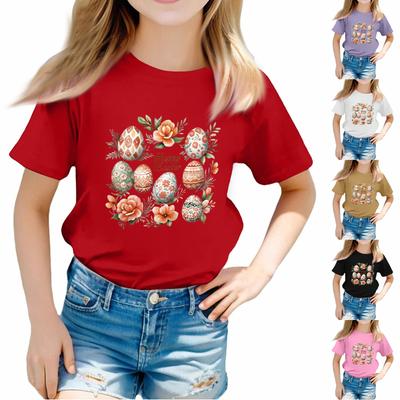 Camisetas infantis para meninos e meninas, camisetas de manga curta estampadas para meninos e meninas, 1 a 12 anos