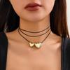 Gothic Winding Wax Line Bow Heart-Shaped Necklace Jewelry Personalized Simple Choker Item Jewelry