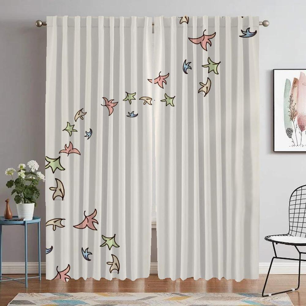 Window Curtain for Room 2 Panel Heartstopper Partition Elegant Room Curtains Shades Tulle for Bedroom Halloween Decoration Child