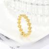 Fashion and Elegant Small Gold Bead Ring Japanese and Korean Women's Niche High-end Ring Girl's Sense Ins Wind Electroplated Titanium Steel Decoration