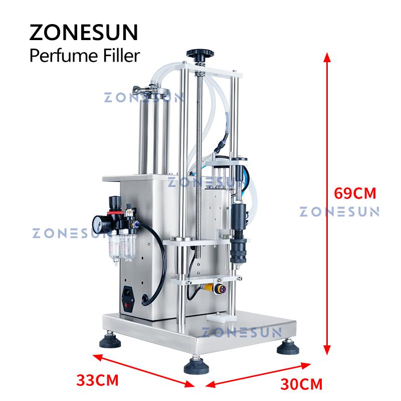 ZONESUN ZS-YTZL500S Manual Vacuum Pneumatic Perfume Filling Machine For Bottle Liquid Cologne Fragrance Scent Vial Beverage