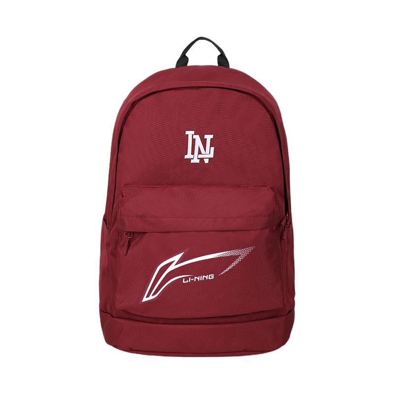 Li Ning Polyester Backpack Unisex Burgundy YBSU177-19