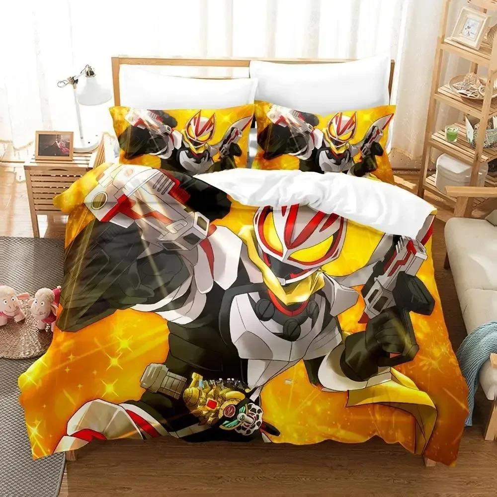 Kamen Rider Geats Beding Set Single Twin Ful Quen King-Sized Dimensionsd Dimensions Bed Linen Set Adult People Kid Bedrom Duvet cover Sets 3D Anime