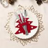 12pcs, Christmas Tree Placemats, Felt Fork and Spoon Bag Set, Suitable for Christmas and Other Holiday Party Table Decoration