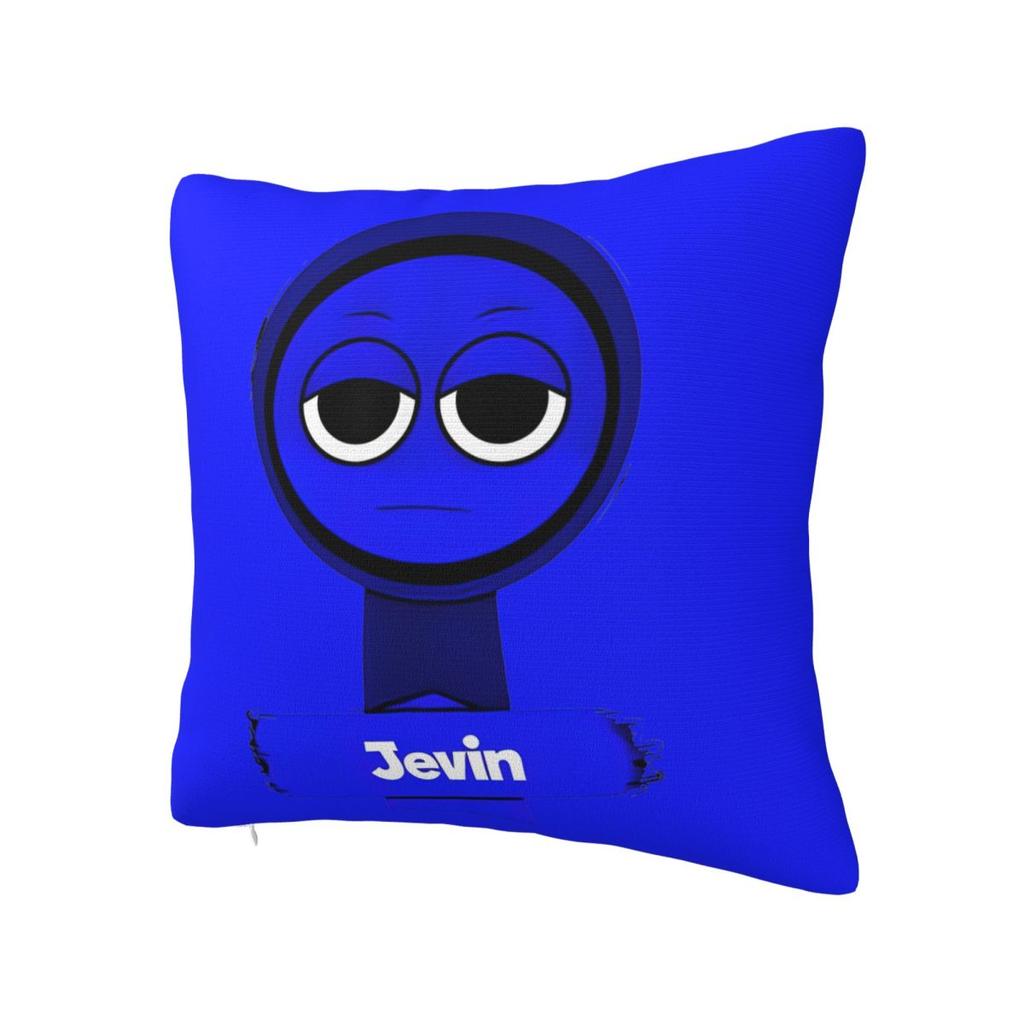 Sprunki Jevin Grappige Game Kussensloop Bedrukte Polyester Kussenhoes Decoratie Sierkussenhoes Hoes Woonkamer Vierkant