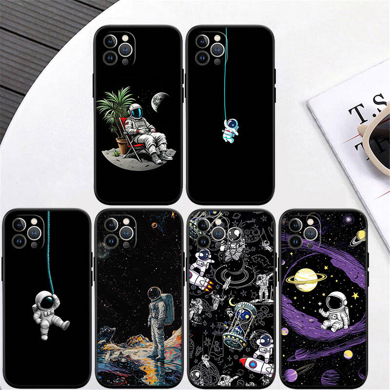 MH15 Astronaut Space Moon Phone Shell for Samsung S20 S21 S22 S23 S24 FE Ultra Plus Lite S21S A55 A07 A17 F06 F16 M06 M16 M56 A36 A37 A57