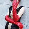 Gloves Full Finger Windproof Faux Leather Long Arm Gloves for Shopping