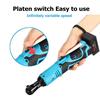 28V 60Nm Electric Cordless 90° Ratchet Wrench 3/8