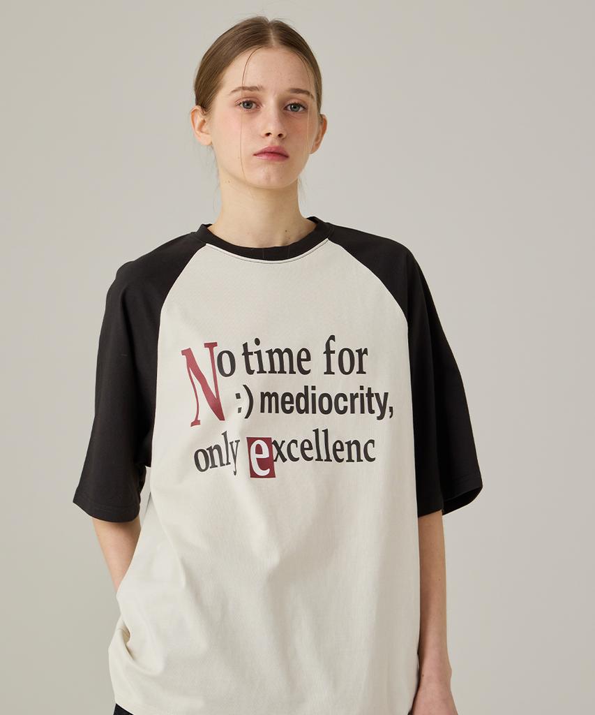 URBANAGE No Time Raglan Color Block Oversized Short Sleeve Charcoal