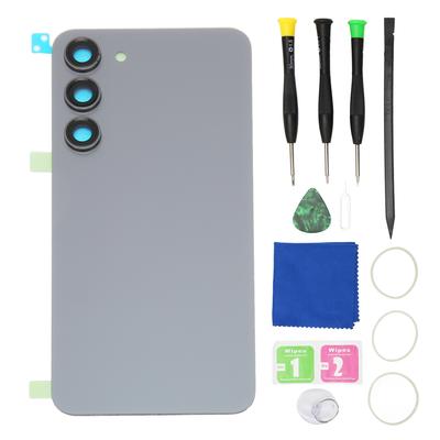Back Glass Replacement Kit with Camera Lens and Pre Installed Tape Rear Glass Housing Cover for Samsung Galaxy S23 Plus