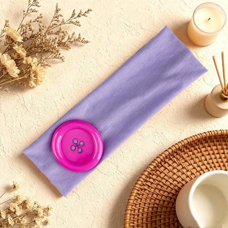Summer Dopamine Large Button Wave Dot Headband Fashionable Ins Style Elastic Headband Colorful Hair Accessories For Women Girls