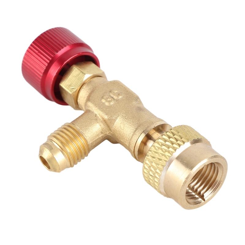 1/4''‑5/16'' Brass Control Valve for Refrigerant Charging Hose R410A Brass Control Valve Valve Control Valve