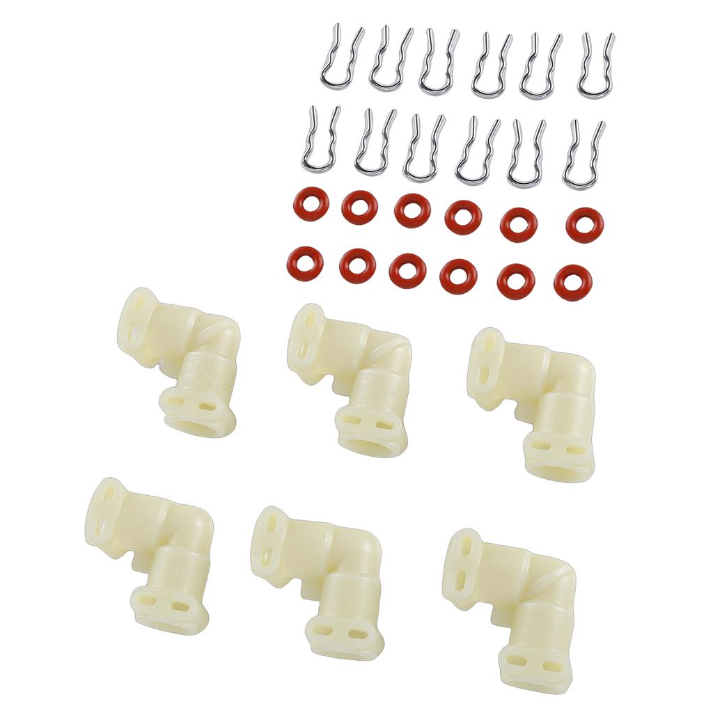 6 pièces Raccord de fluide en forme de L de remplacement pour machine à café Jura Accessoires de raccordement de ligne d'eau Avec joints toriques Colliers de serrage