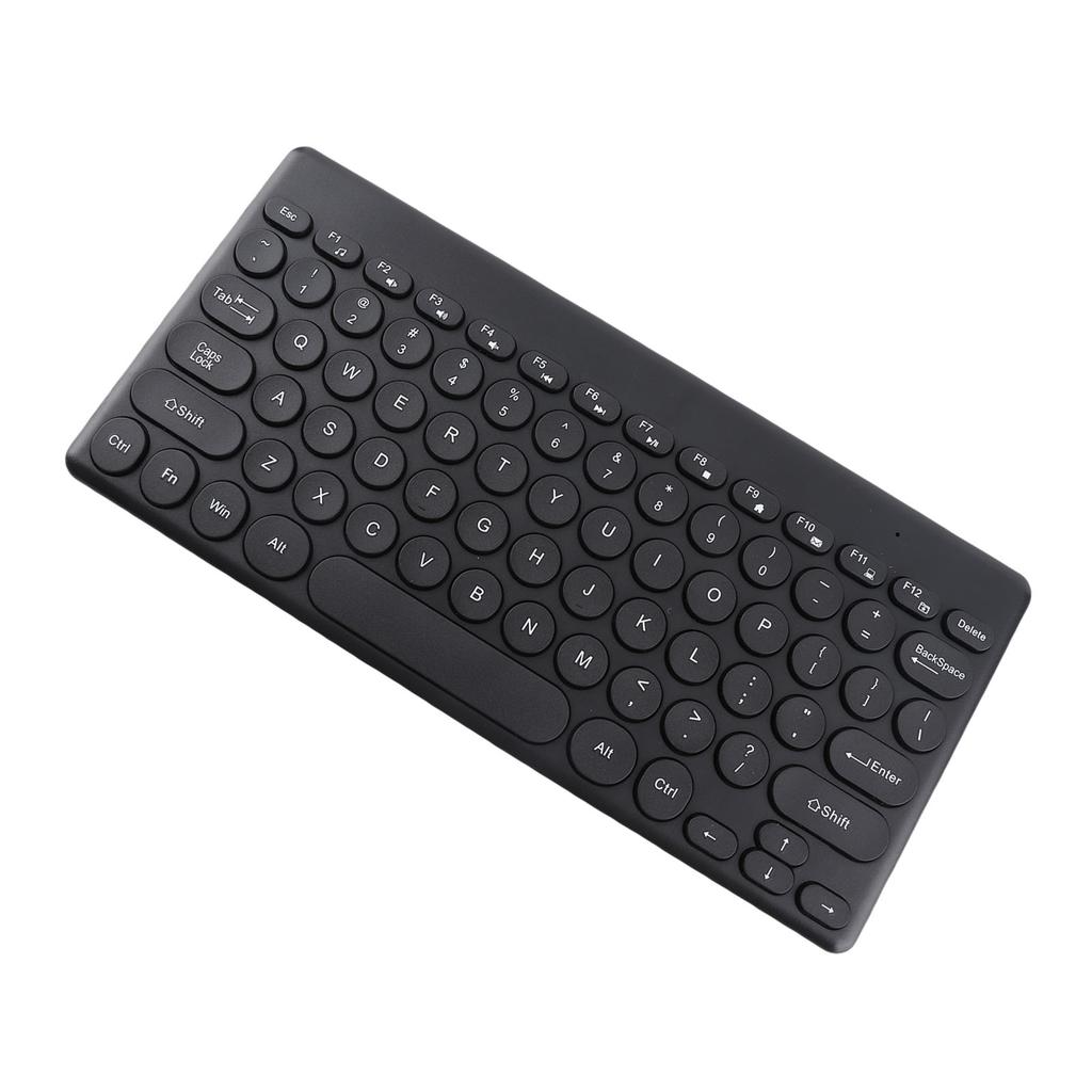 Wireless Keyboard 2.4G 78 Keys Ergonomic Design Portable Slim Power Saving Round Keycaps USB Keyboard
