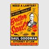 Better Call Saul Metal Plaque - Saul Goodman Breaking Bad Vintage Tin Sign, Pub Garage Wall Decor