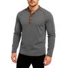 Men's Casual Solid Color Buckle Quick Dry Shoulder  Long Sleeved