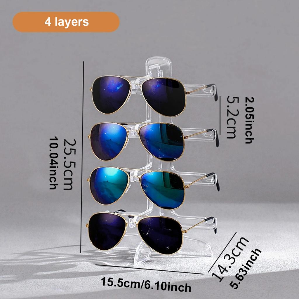1pc Transparent Multi-layer Eyeglass Frame, Sunglasses Display Frame, Desktop Storage Frame, Minimalist Storage Frame