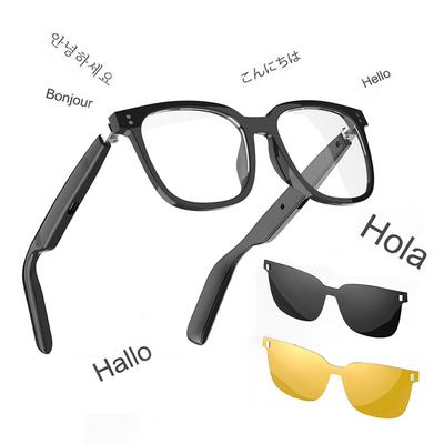 KI Intelligente Übersetzungsbrille BT 5.4 Anruf Intelligente Dolmetscherbrille Wiederaufladbar Polarisierte Linse Intelligente Brille für Männer Frauen