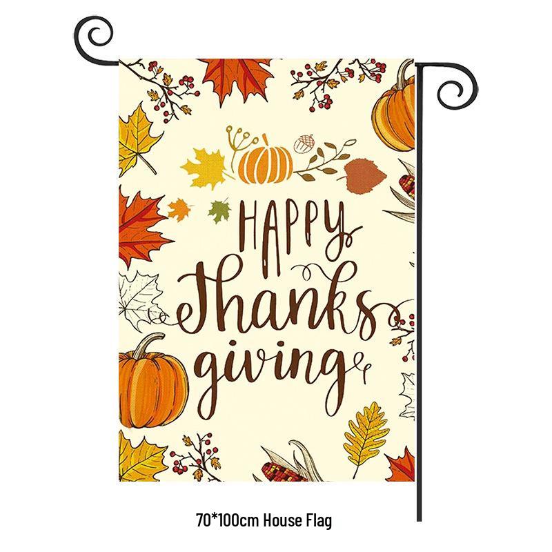 Turkey Yard Decoration Flag: Halloween Pumpkin & Thanksgiving Festival Garden Flag
