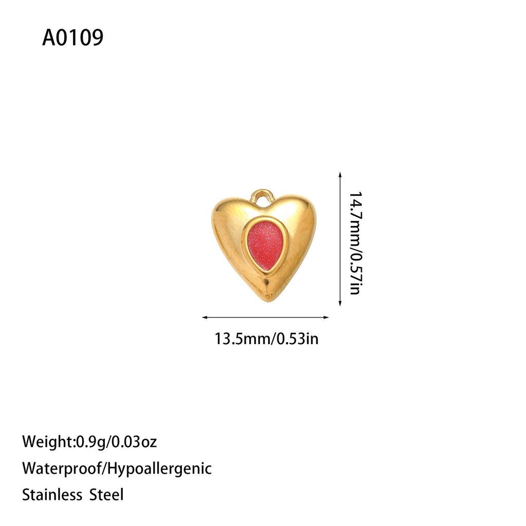 European-American Heart Pendant Bracelet Necklace, Titanium Steel & Enamel, Stainless Steel Jewelry Accessories