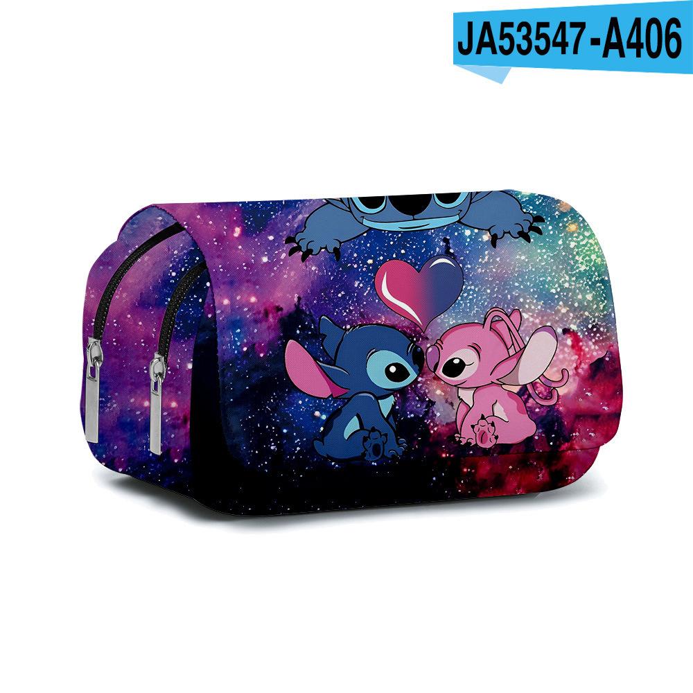 3D Digital Full-Print Schoolbag Double-Layer Flip Pencil Case Children'S Stationery Box