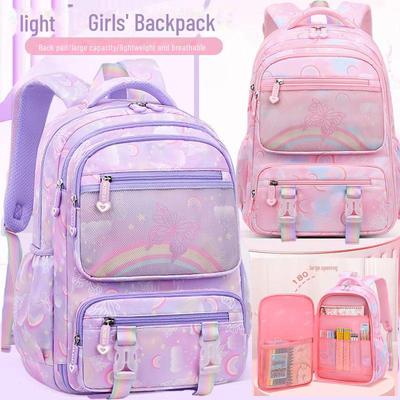 2024 Rainbow Refrigerator-Style Schoolbag for Girls, Lightweight Backpack for Elementary Students Grades 1-6