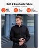 Men's Button Up Shirt, Mens Long Sleeve Wrinkle-free Button Down Dress Shirts, Slim Fit Soft Stretch Fabric for Business Casual or Formal, Work,