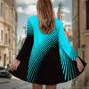 Women's Gradient Stripe Speckle Ethnic 3D Print Long Sleeve Open Front Cardigan, Casual Loose Fit Lightweight Street Style Outerwear