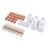 45Pcs Plasma Consumables for LG40 PT31 CUT35 CUT40 CUT50 with Cutter Torch Nozzle Shield