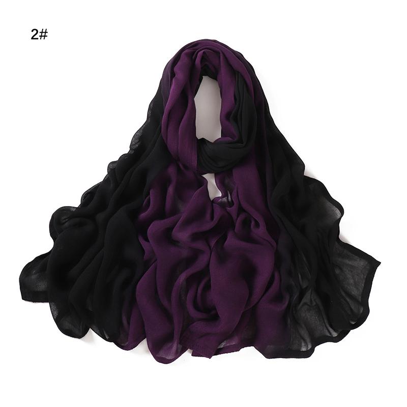 Luxary Design Fashion Women Classic Gradient Colored Cotton Scarf Lady Soft Headscarf Solid Color Shawl Headscarf Muslim Scarf
