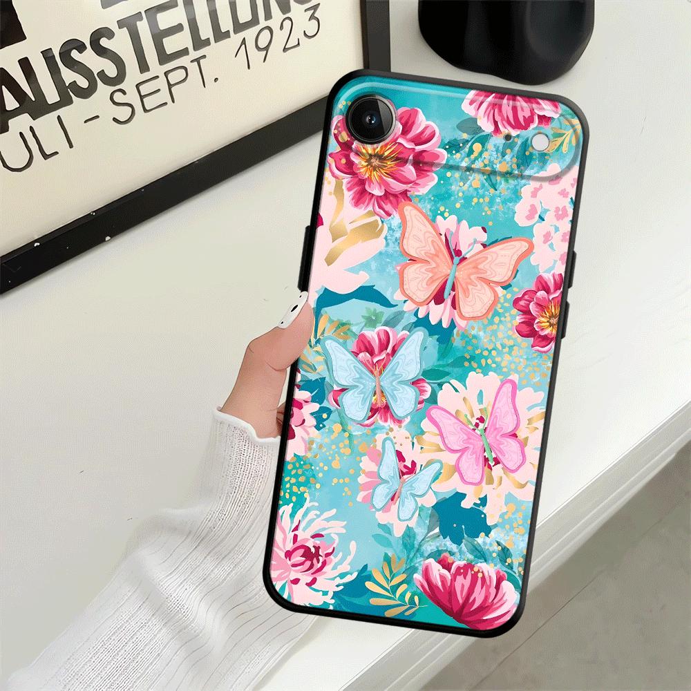 Funda Phone Cover Case for Apple iPhone 17 Pro Max 14 11 13 16 Air 15 Pro 7 8 XR XS MAX 12 Cartoon Butterfly Flower