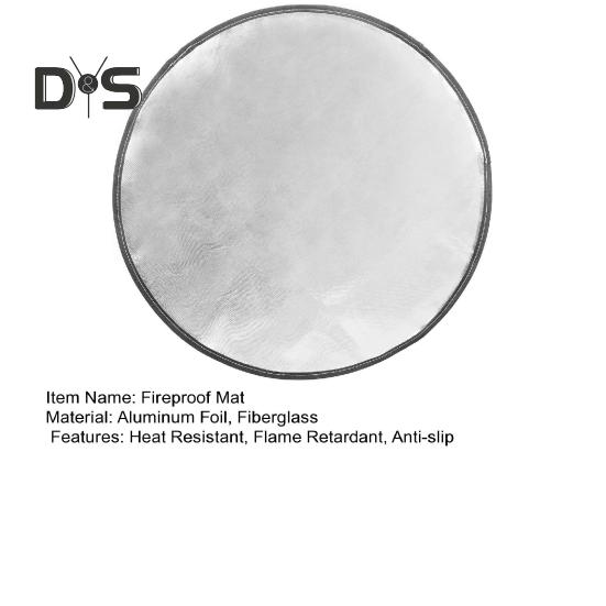 Outdoor Fireproof Mat Heat-Resistant Flame Retardant Anti-slip Deck Patio Lawn Camping Stove BBQ Grill Firepit Aluminum Foil Rug Fireplace Hearth Pad