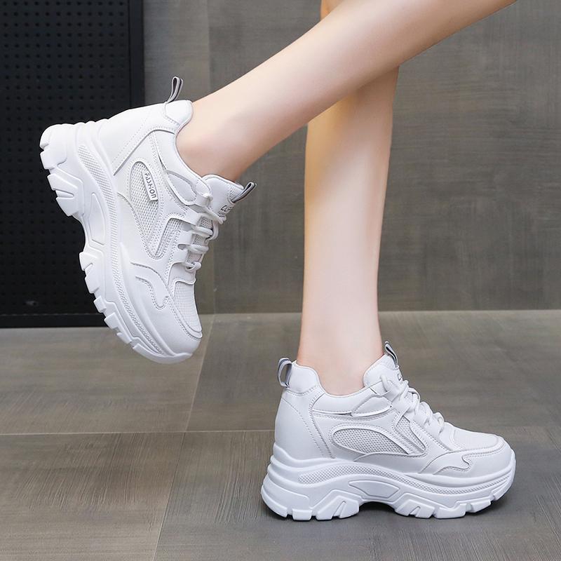 Модные 8 см платформы танкетки Весна смешанные цвета комфорт искусственная кожа новые — фото 3