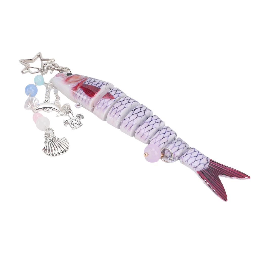 Fish Keychain Roseate Fish Scales Creative Lovely 3D Lifelike Fishing Keychain for Bag Decoration Present