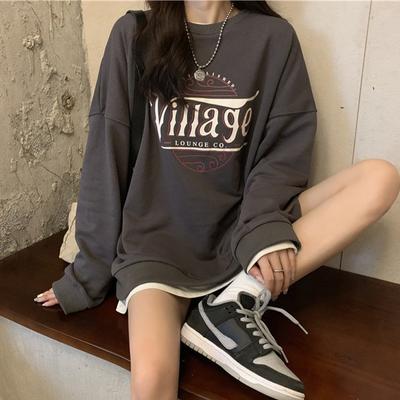 Loose Casual Sweatshirt Women's Long Sleeve Thickened Bottoming Shirt Top