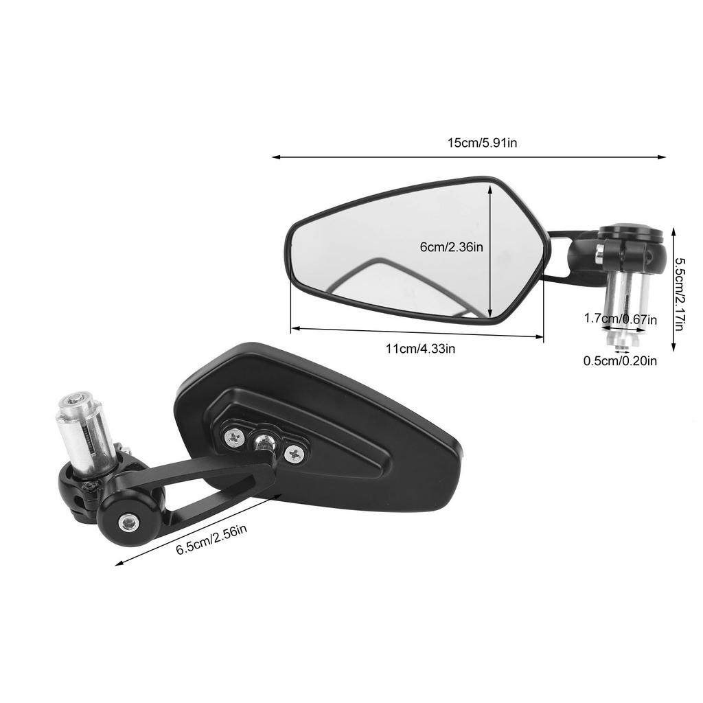 Motorcycle Rear View Mirror 22mm Handlebar Mirror 360 Degree Rotation Universal for GROM MSX125 CB500F