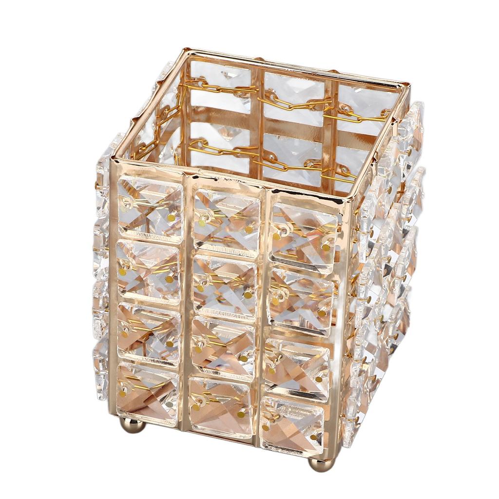 European Style Crystal Storage Box Crystal Jewelry Trinket Box Square Earrings Rings Organizer for Gift Giving Home
