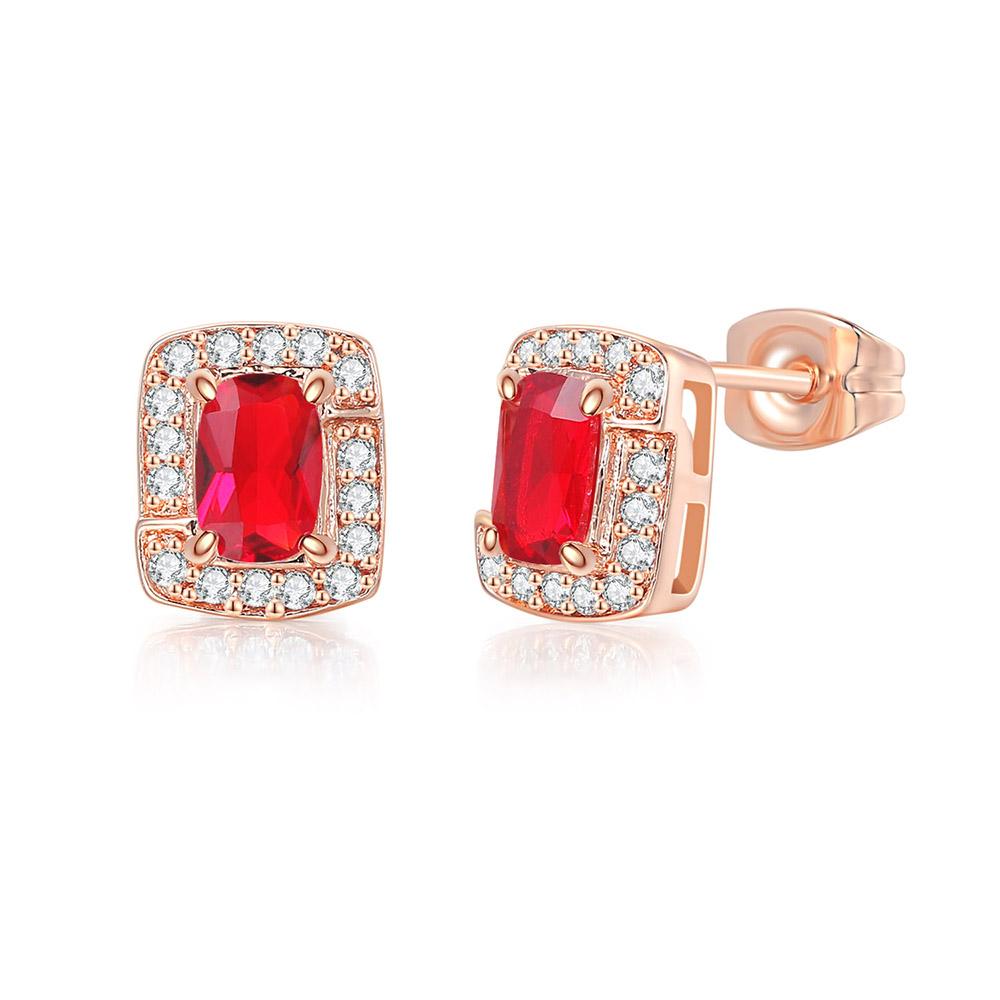 Ohrringe für Damen Klassischer Luxusstil 2 Farben Quadratischer Zirkonia Modeschmuck Party Geburtstagsgeschenk E275 E758 ZHOUYANG