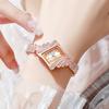 Fashion Gold Diamond Women's Bracelet Watch Steel Band Alloy Pattern Bracelet Watch Fine Band Quartz Watch for Women