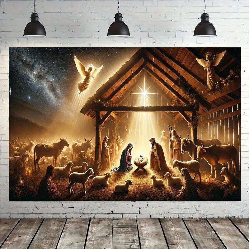 1, Large Nativity Background Cloth, Background Decoration, Room, Photo Studio Prop - Suitable for Home Decoration