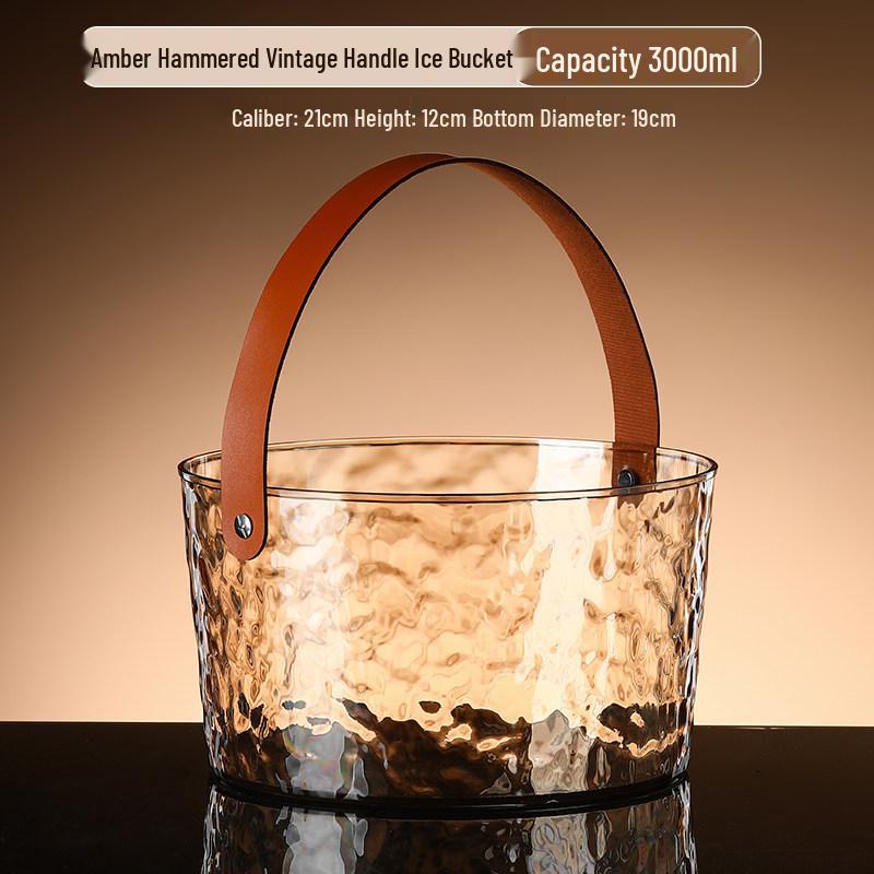 Acrylic Ice Bucket for Bars and Home - Small Beer Barrel Storage Container