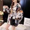 Funny Print Vintage Chic Harajuku Streetwear Oversized Grunge Y2K Button Shirt Fashion Long Sleeve Tunic Top Blouse Women Blusas