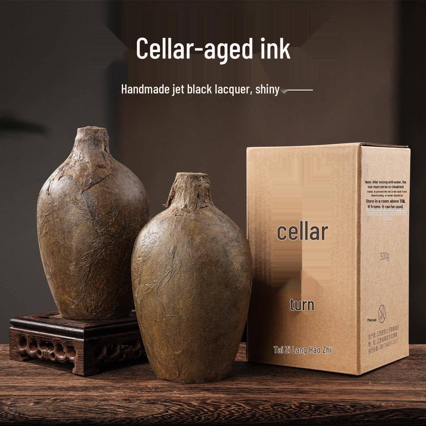 

Cellar-Aged High Concentration Chinese Painting Ink - Handmade Carbon Black, Jet Black, Bright Works-Grade.