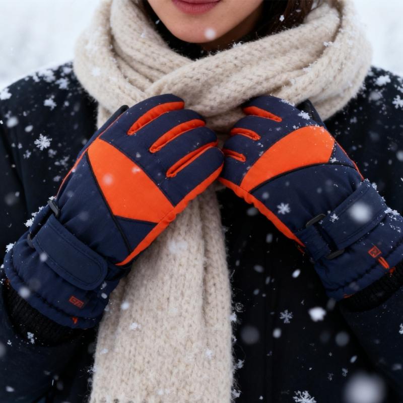 Children's Insulated Snow Gloves Waterproof Thickened Cuffs Hand Cover Warm Winter Sports Mittens for Boys and Girls