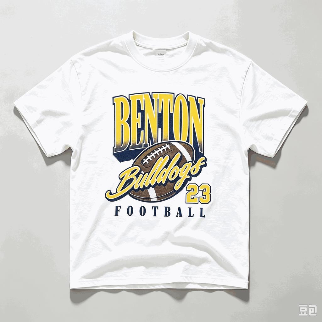 Vintage Football Graphic T‑Shirt Sports Slogan Print Oversized Crew Neck Short Sleeve Unisex Casual Streetwear Tee Top for Sports Enthusiasts