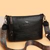 Soft Leather Crossbody Bag, Simple Bucket Bag, Mom Bag, Wide Shoulder Strap, Single Shoulder Bag