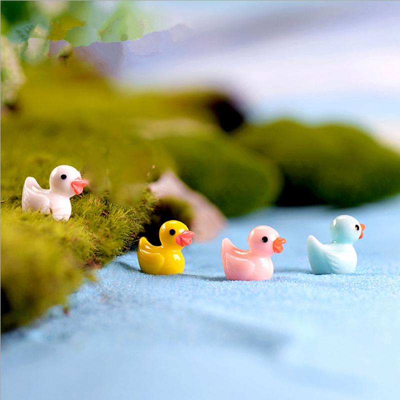 Colors 5 Mini Colorful Duck Resin Diy Micro Landscape Ornament Garden Miniatures