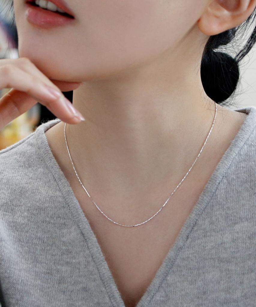 47Bag 925 Silver Layered Silver Chain Necklace Twila